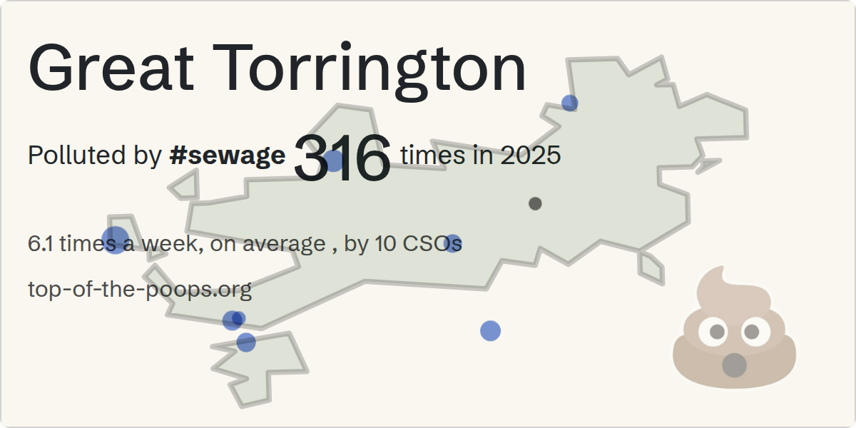 Sewage pollution map of Great Torrington