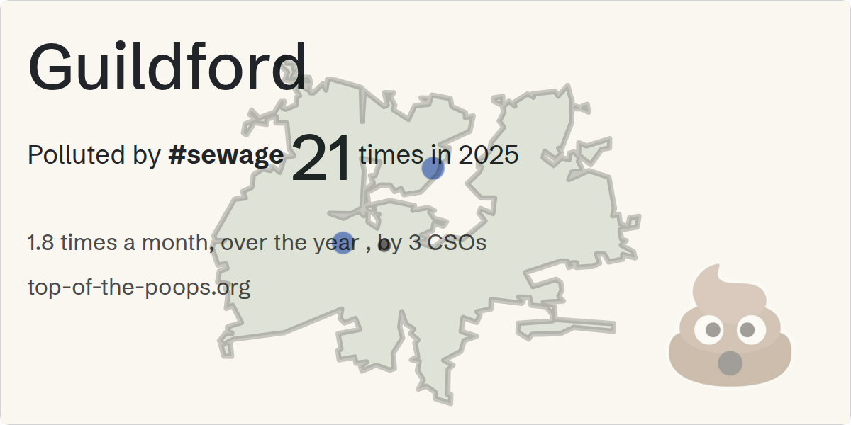 Sewage pollution map of Guildford