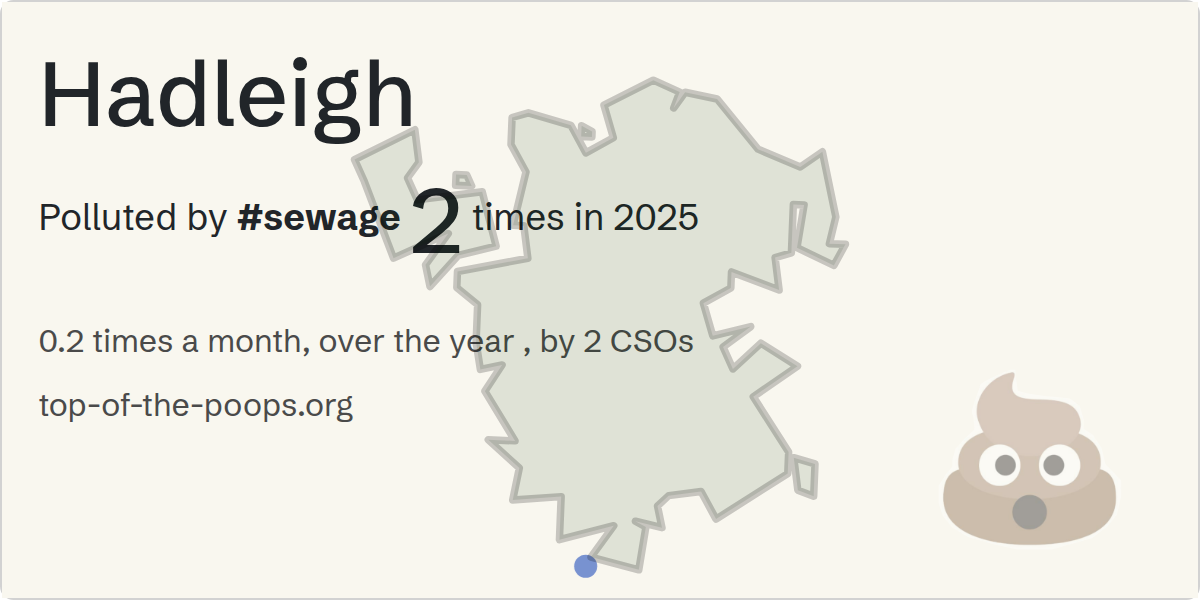 Sewage pollution map of Hadleigh