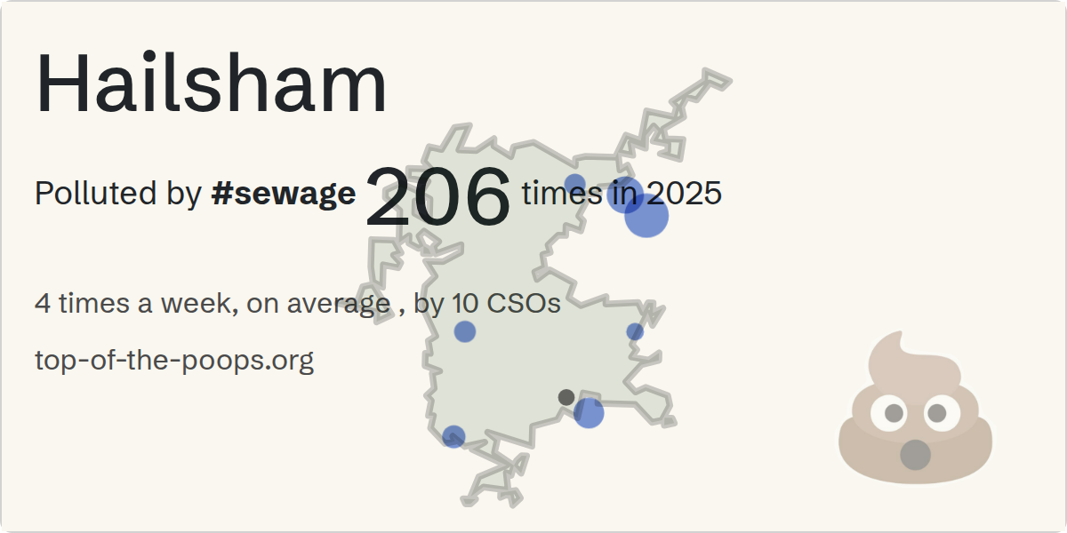 Sewage pollution map of Hailsham
