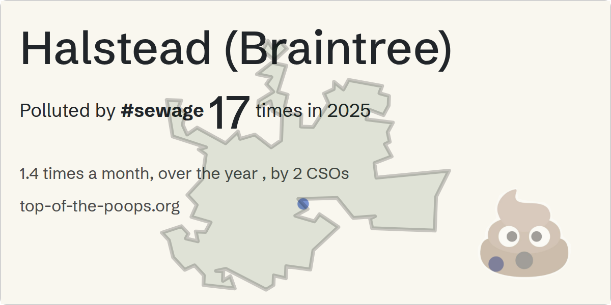 Sewage pollution map of Halstead (Braintree)