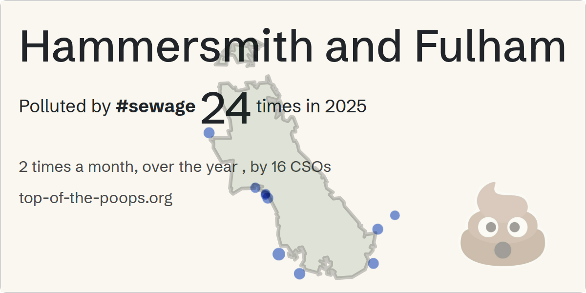Sewage pollution map of Hammersmith and Fulham