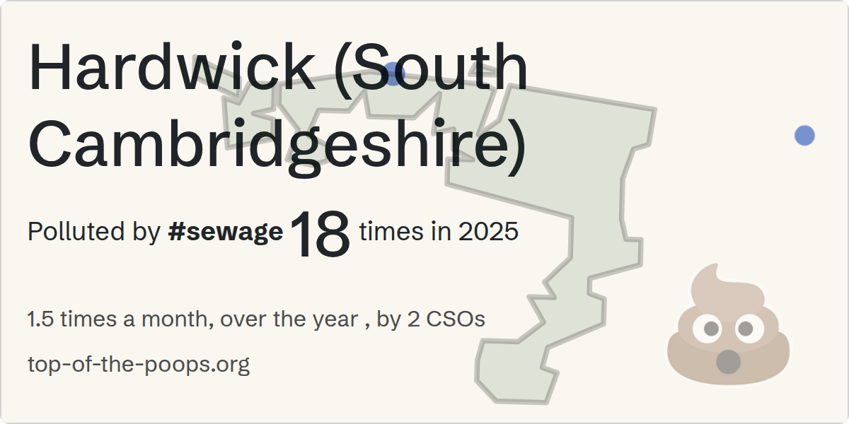 Sewage pollution map of Hardwick (South Cambridgeshire)