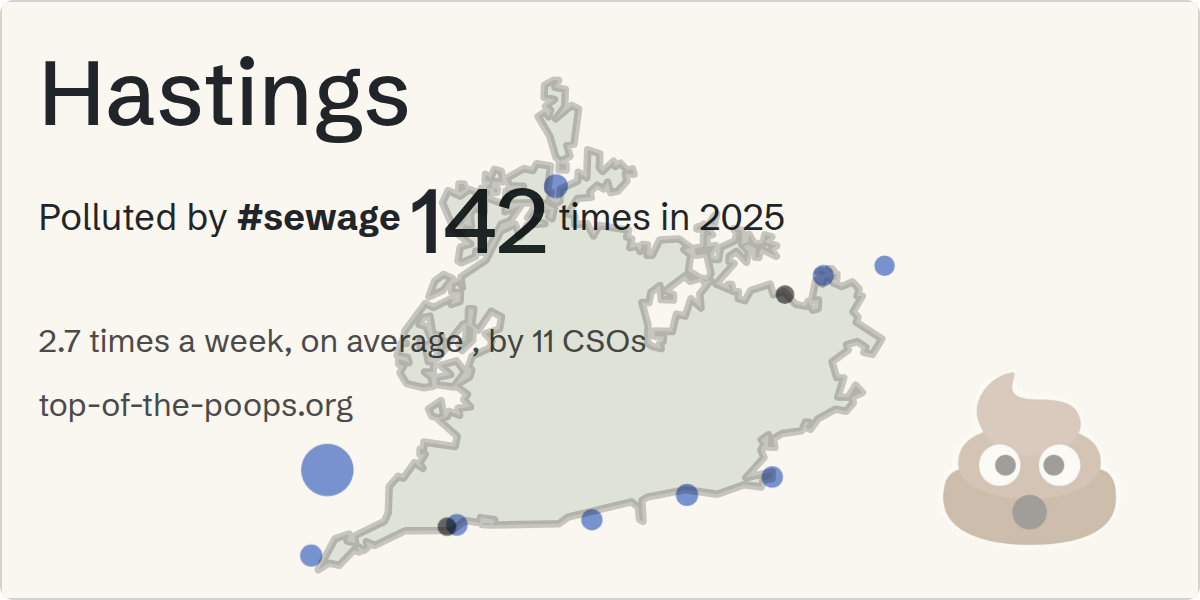 Sewage pollution map of Hastings