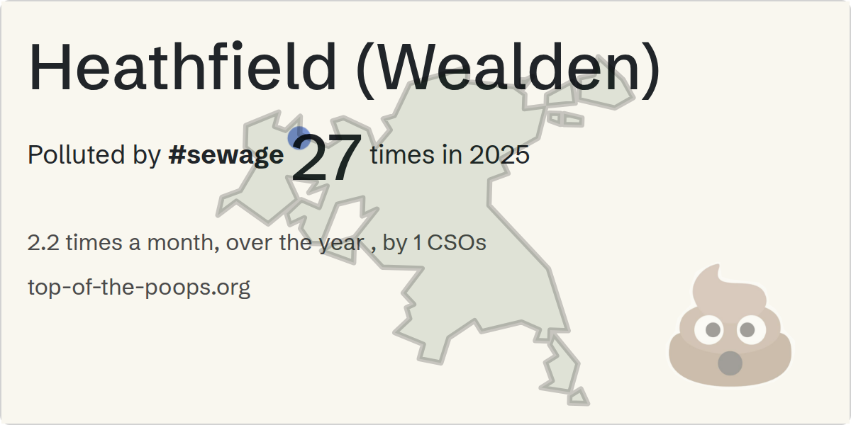 Sewage pollution map of Heathfield (Wealden)