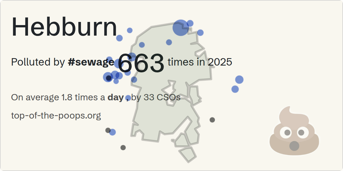 Sewage pollution map of Hebburn