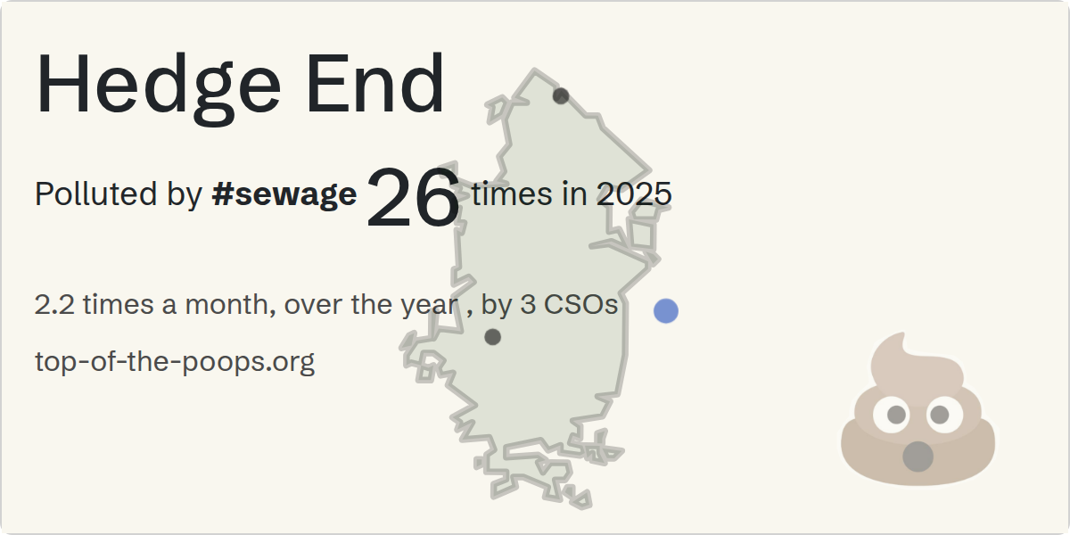 Sewage pollution map of Hedge End