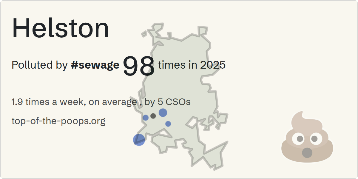 Sewage pollution map of Helston