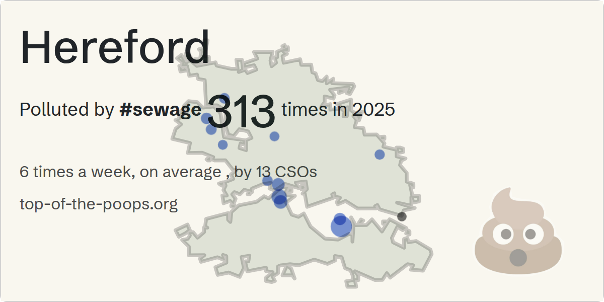 Sewage pollution map of Hereford