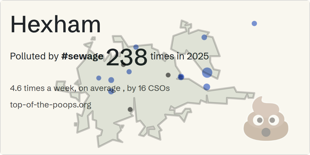 Sewage pollution map of Hexham