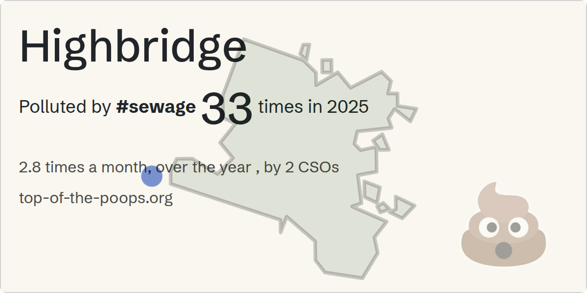 Sewage pollution map of Highbridge