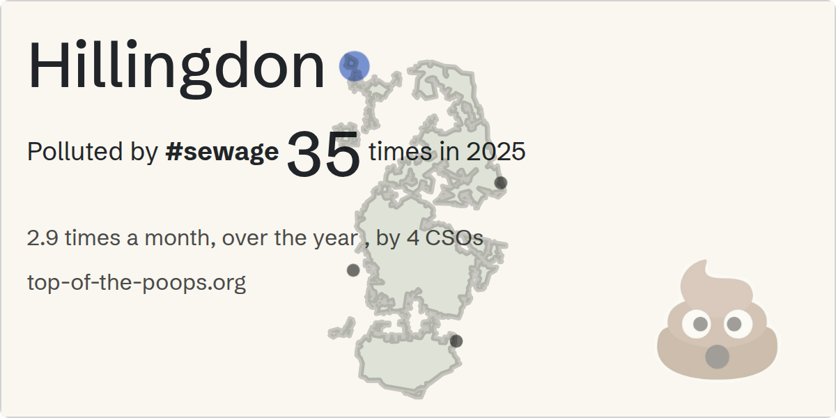 Sewage pollution map of Hillingdon
