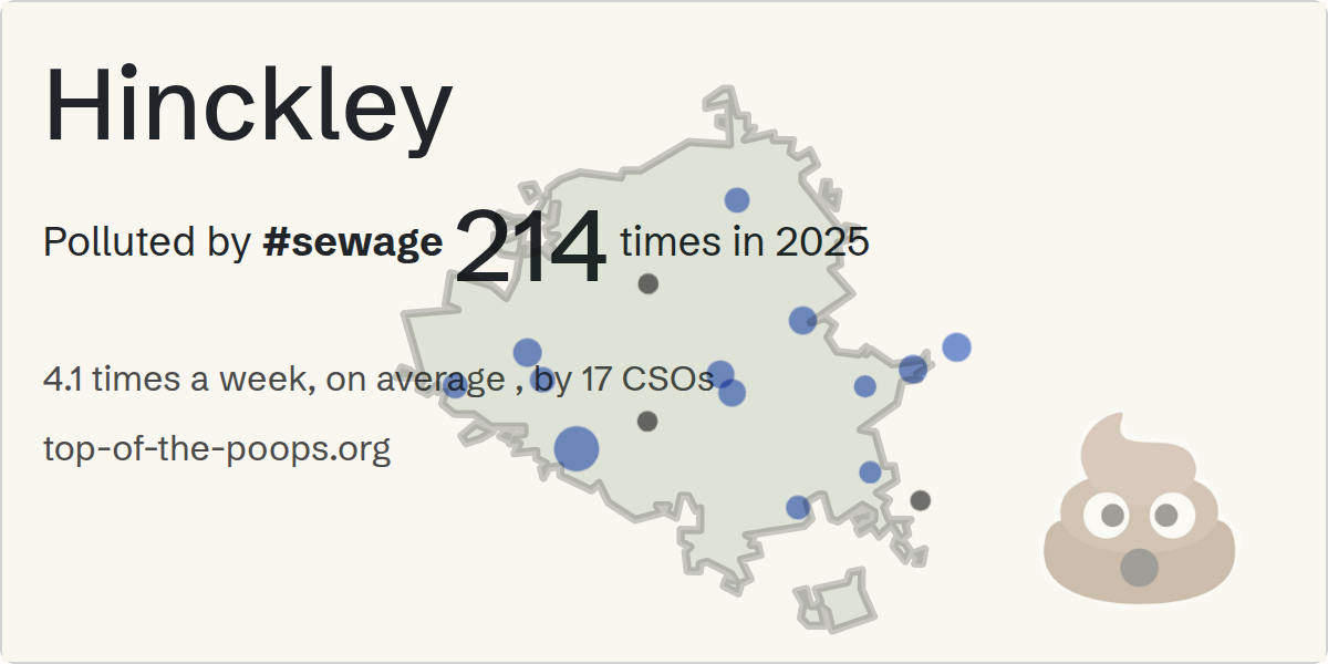 Sewage pollution map of Hinckley