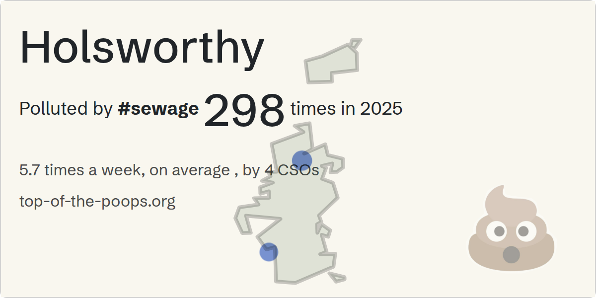 Sewage pollution map of Holsworthy