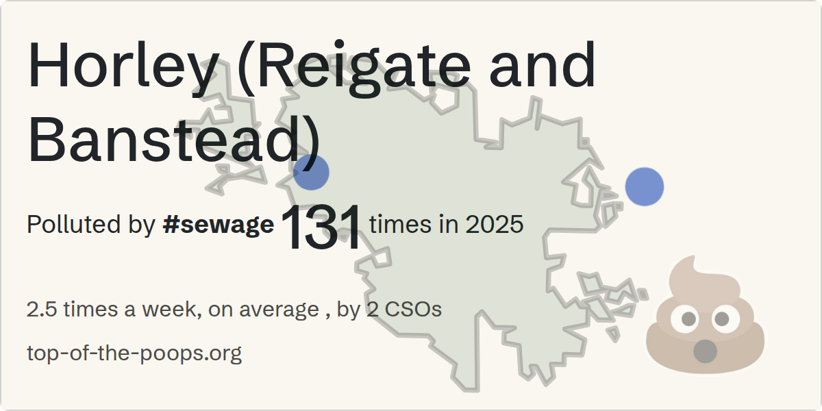 Sewage pollution map of Horley (Reigate and Banstead)
