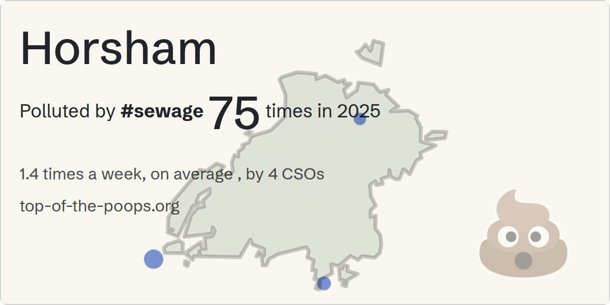 Sewage pollution map of Horsham