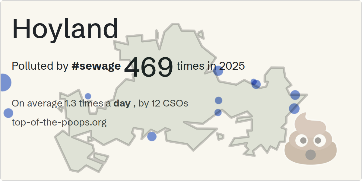 Sewage pollution map of Hoyland