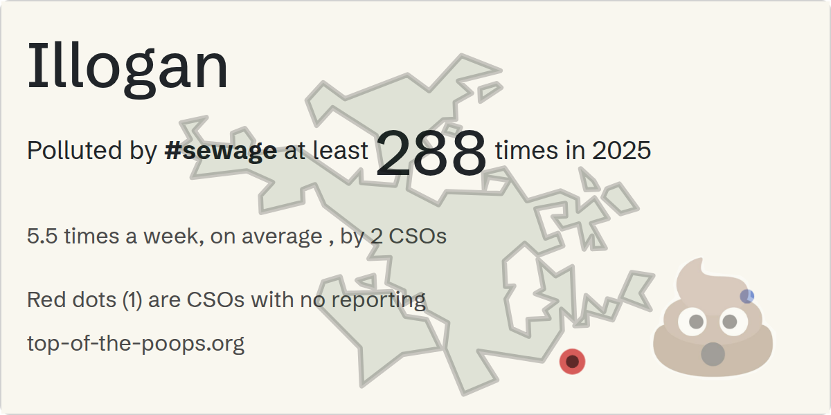 Sewage pollution map of Illogan
