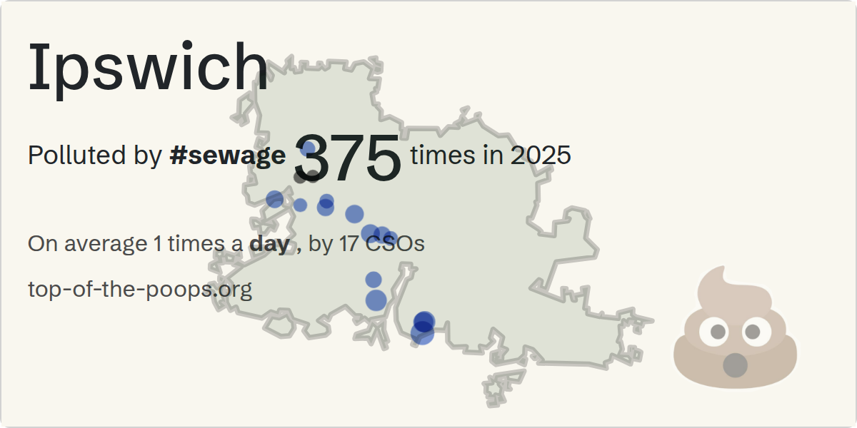 Sewage pollution map of Ipswich