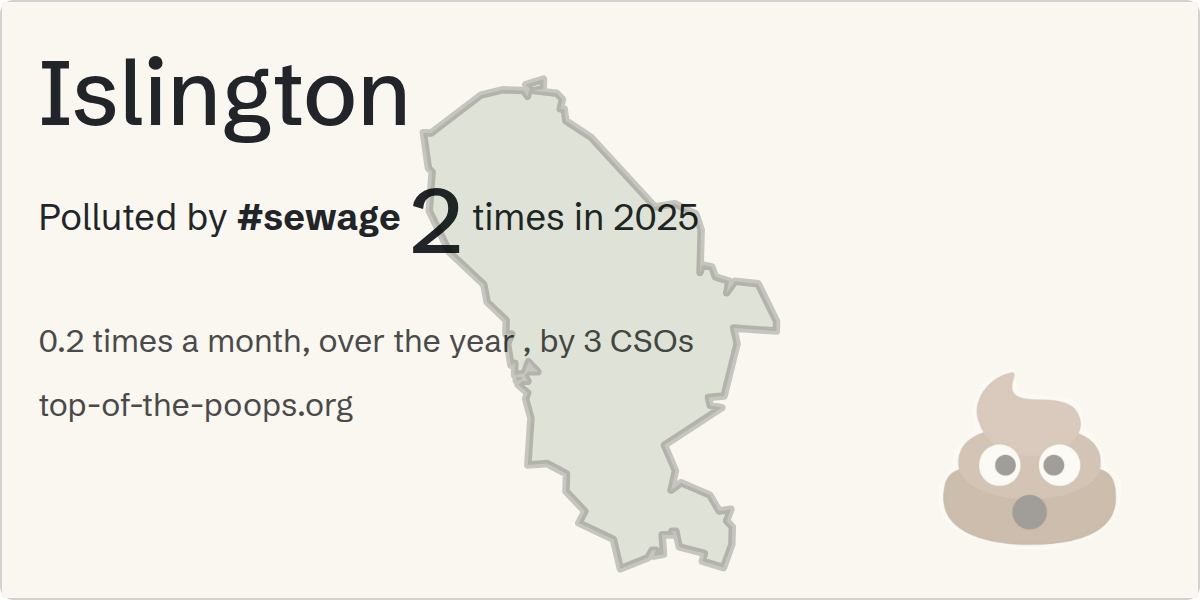Sewage pollution map of Islington