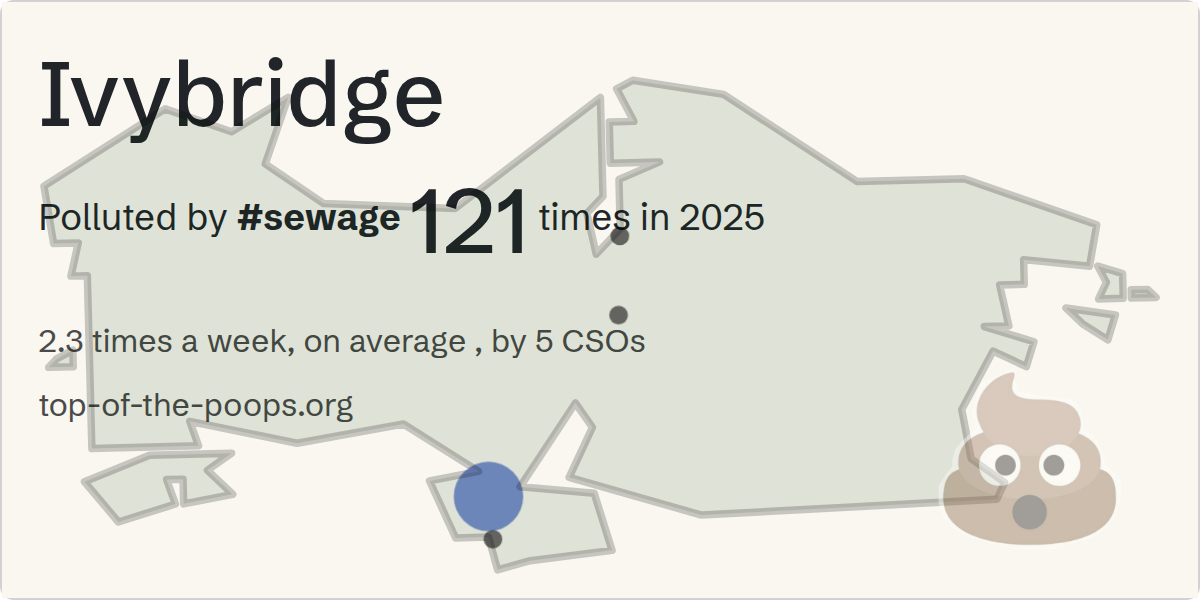 Sewage pollution map of Ivybridge