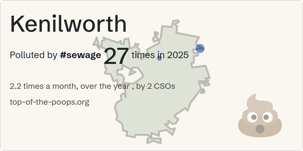 Sewage pollution map of Kenilworth