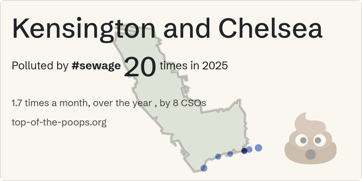 Sewage pollution map of Kensington and Chelsea