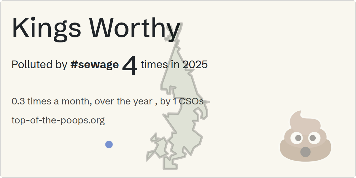 Sewage pollution map of Kings Worthy