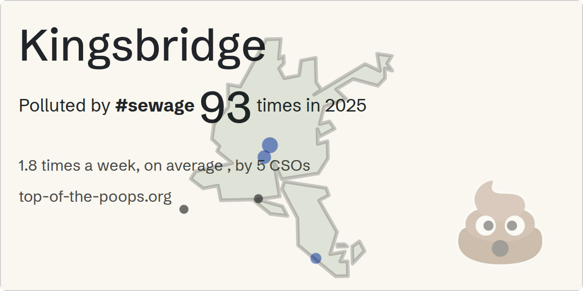 Sewage pollution map of Kingsbridge