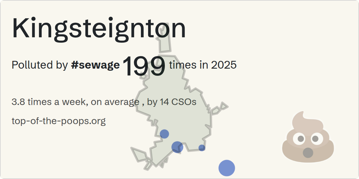 Sewage pollution map of Kingsteignton