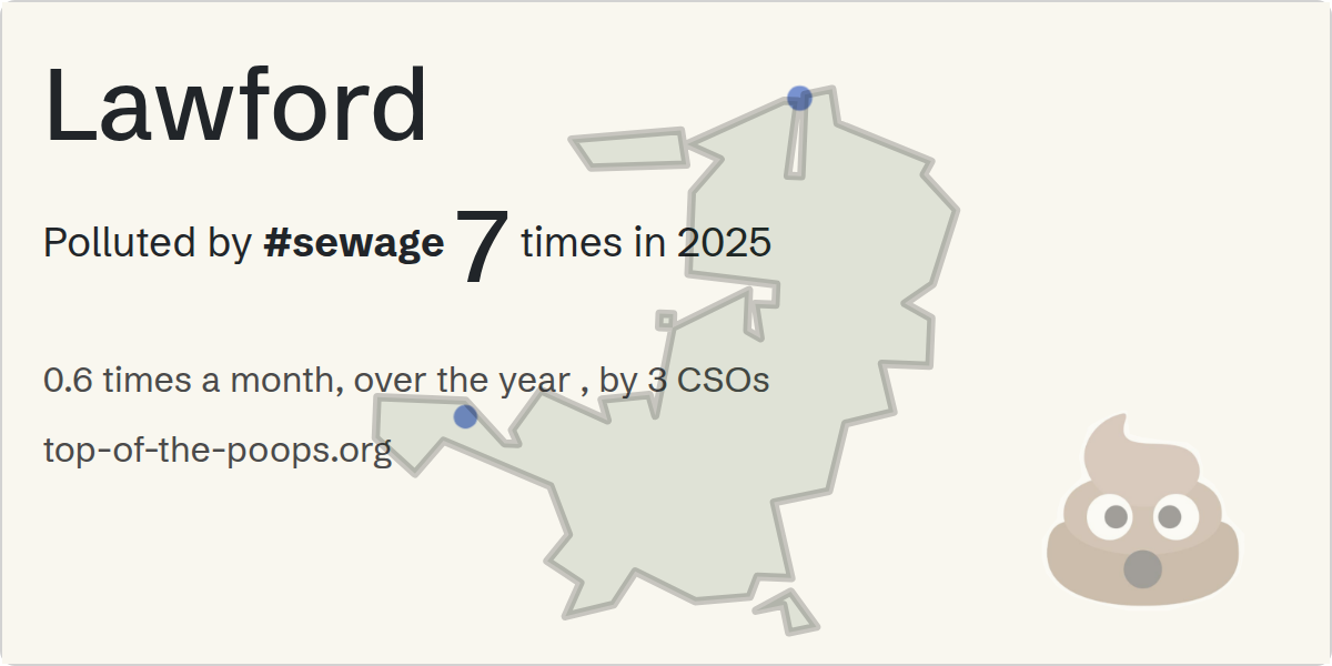 Sewage pollution map of Lawford