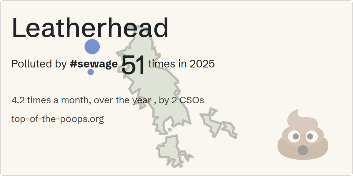 Sewage pollution map of Leatherhead