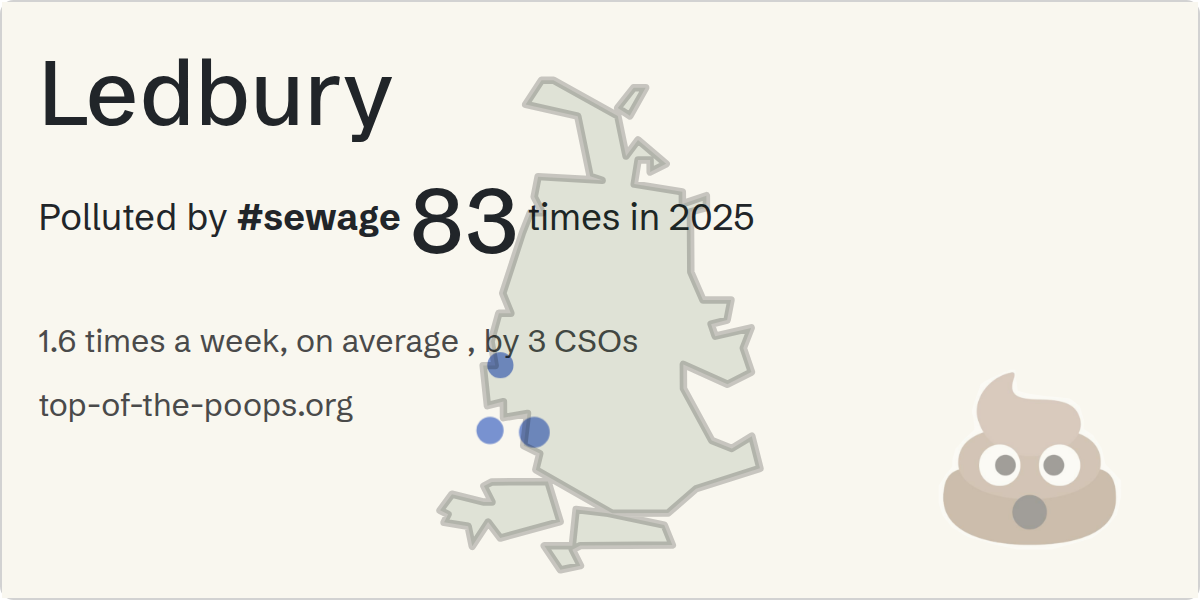 Sewage pollution map of Ledbury