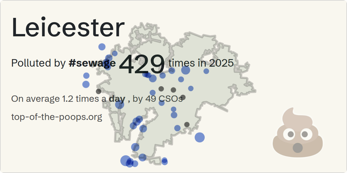 Sewage pollution map of Leicester