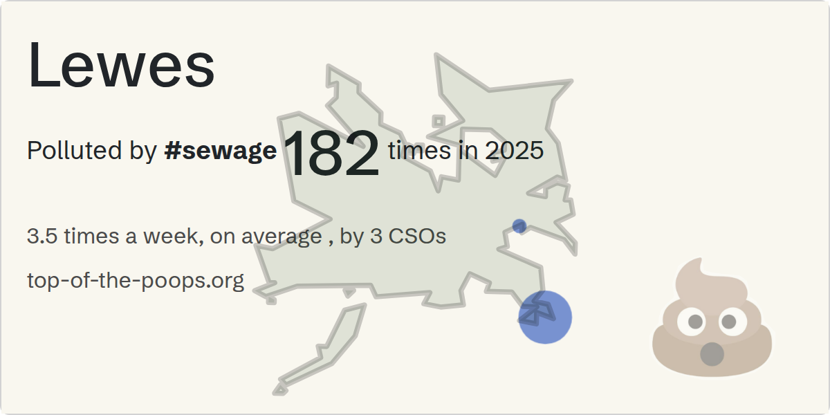 Sewage pollution map of Lewes