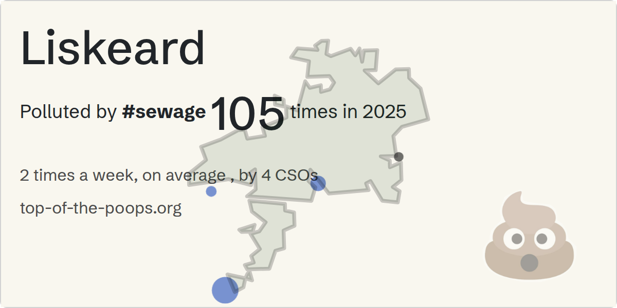 Sewage pollution map of Liskeard