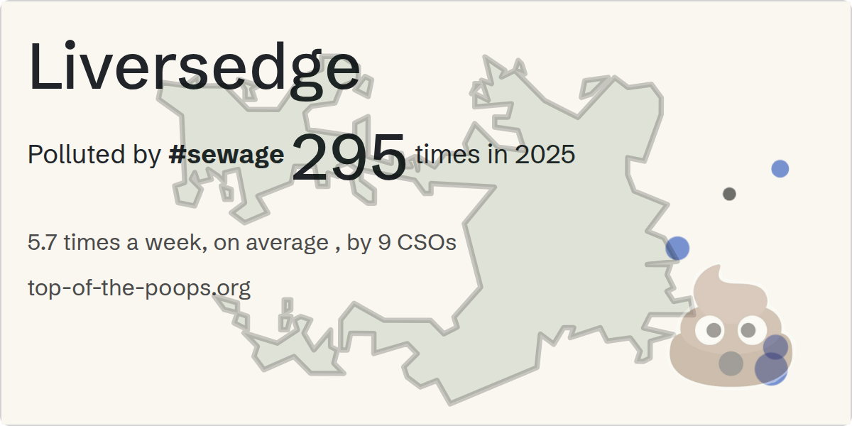Sewage pollution map of Liversedge