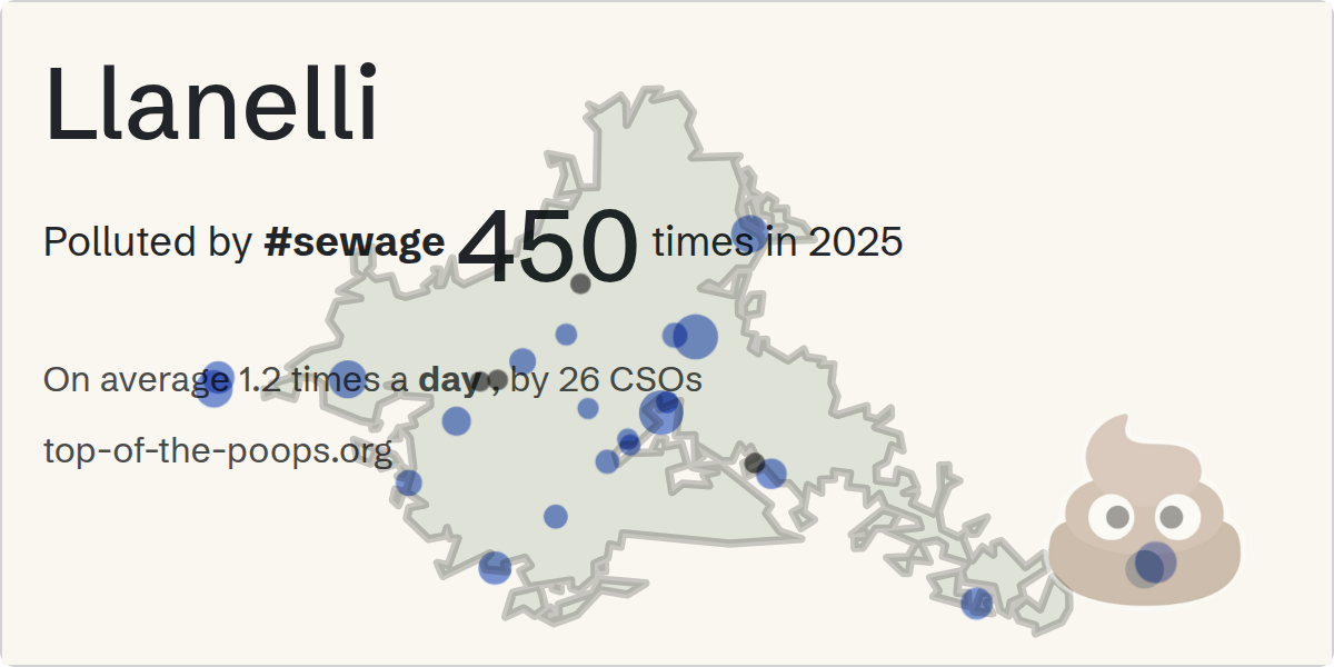 Sewage pollution map of Llanelli