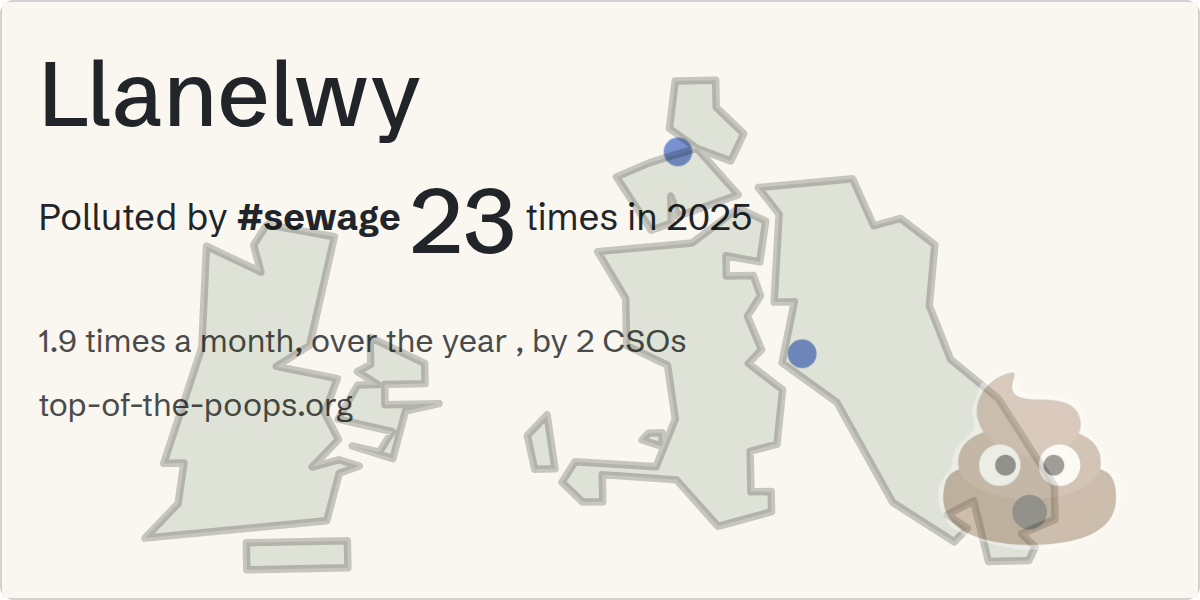 Sewage pollution map of Llanelwy