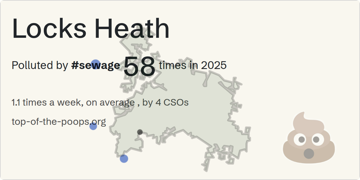 Sewage pollution map of Locks Heath
