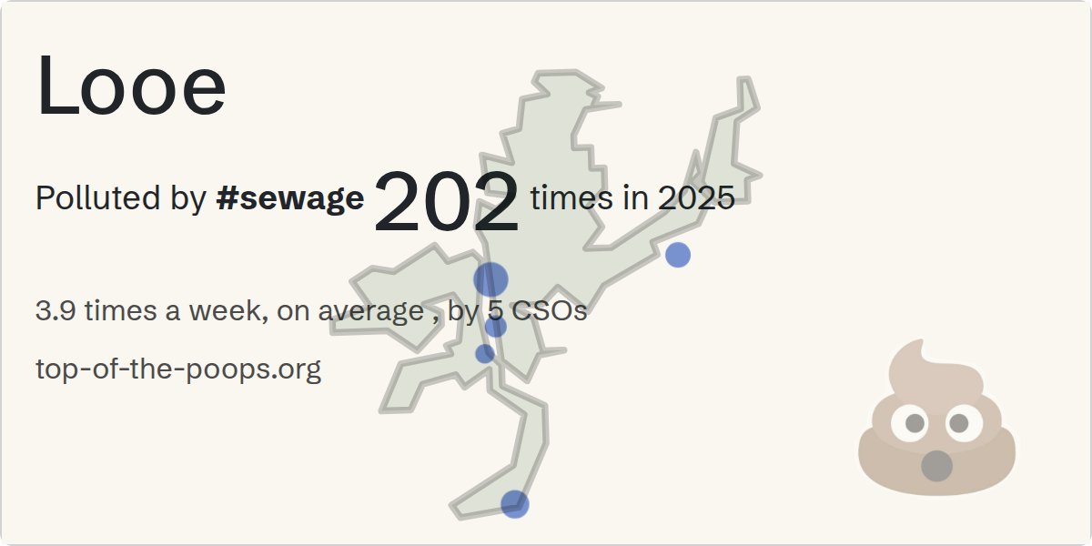 Sewage pollution map of Looe