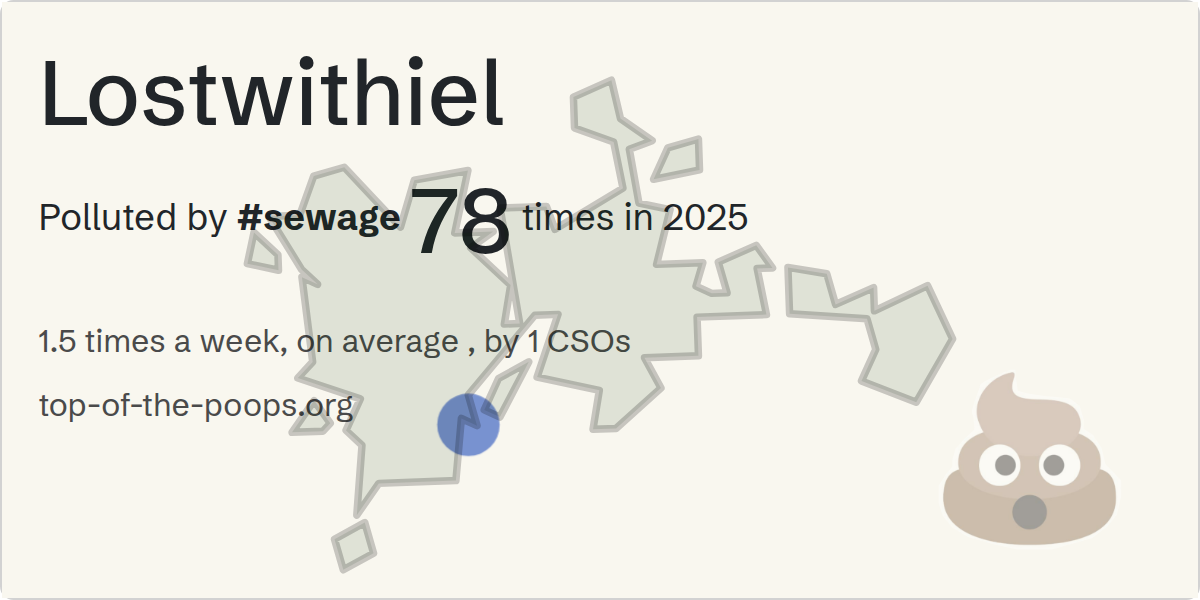 Sewage pollution map of Lostwithiel