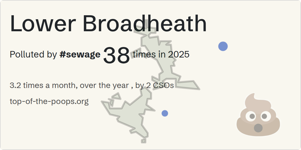 Sewage pollution map of Lower Broadheath