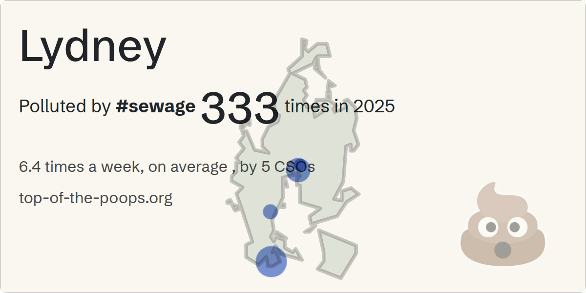 Sewage pollution map of Lydney
