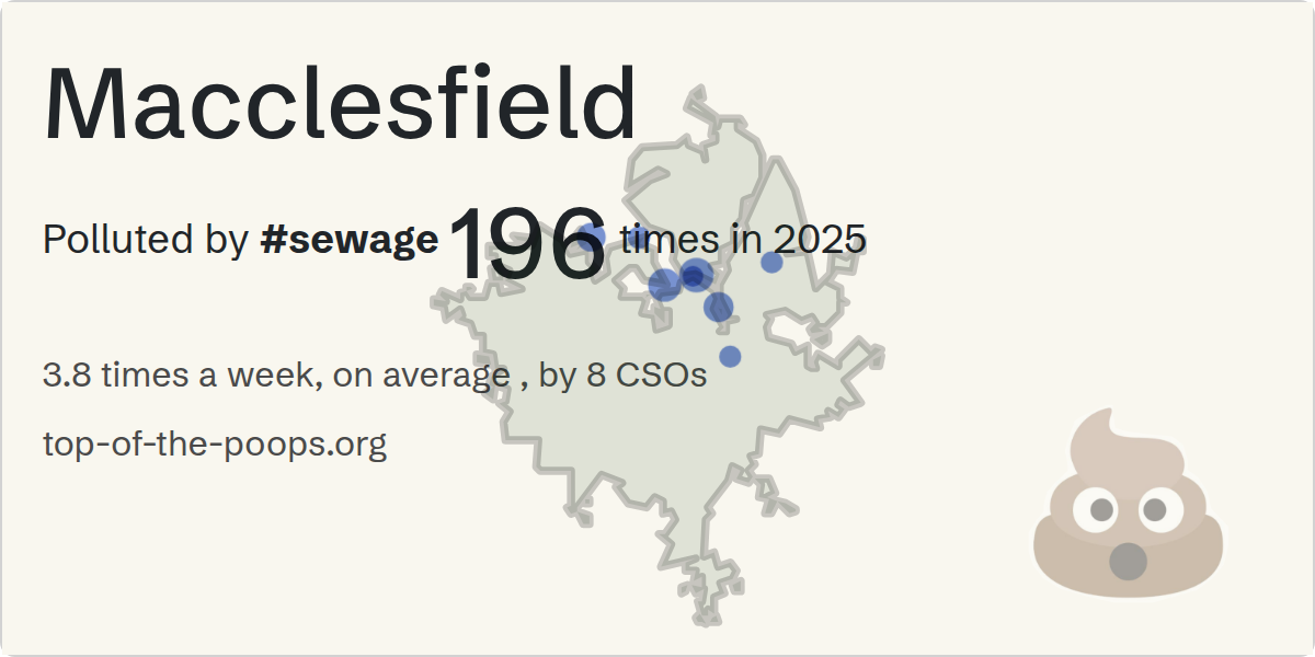 Sewage pollution map of Macclesfield