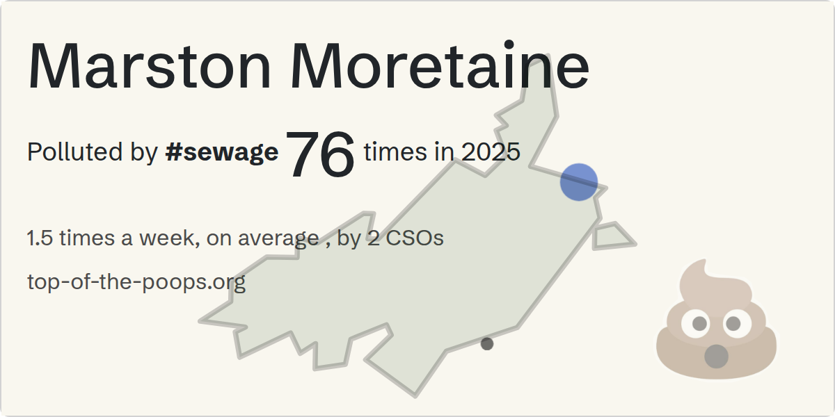 Sewage pollution map of Marston Moretaine