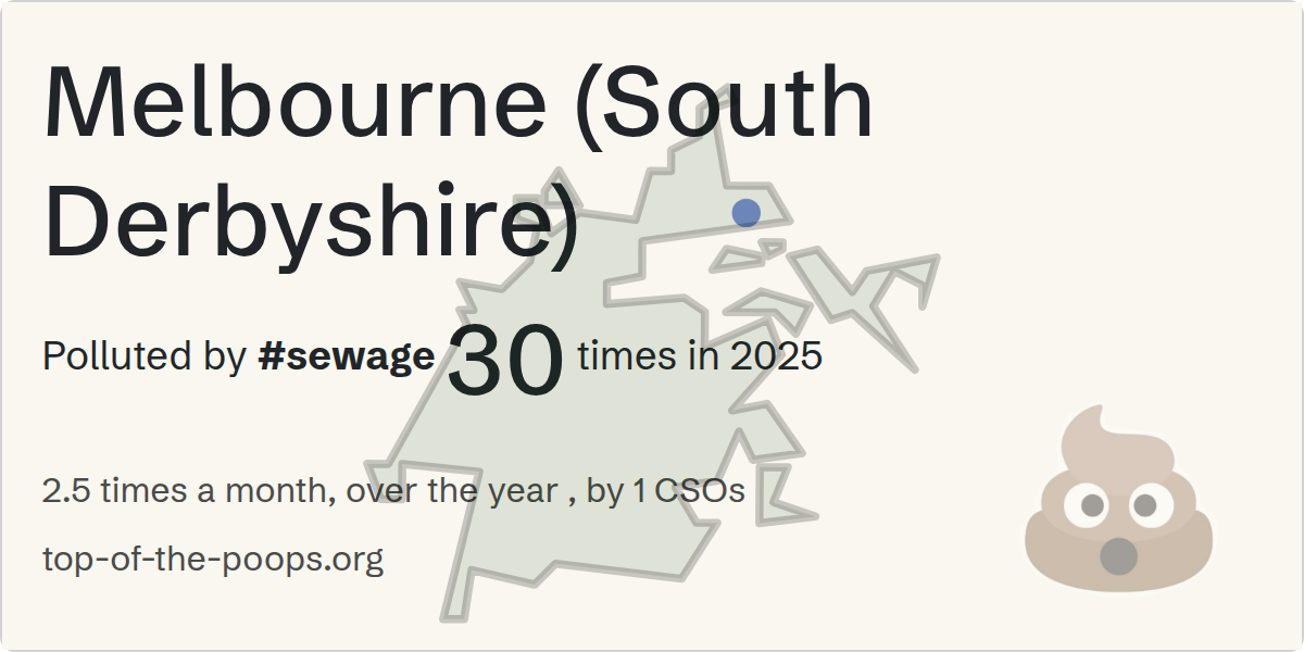 Sewage pollution map of Melbourne (South Derbyshire)