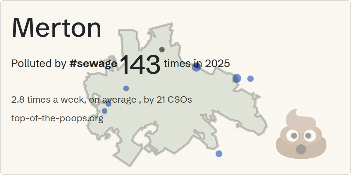 Sewage pollution map of Merton