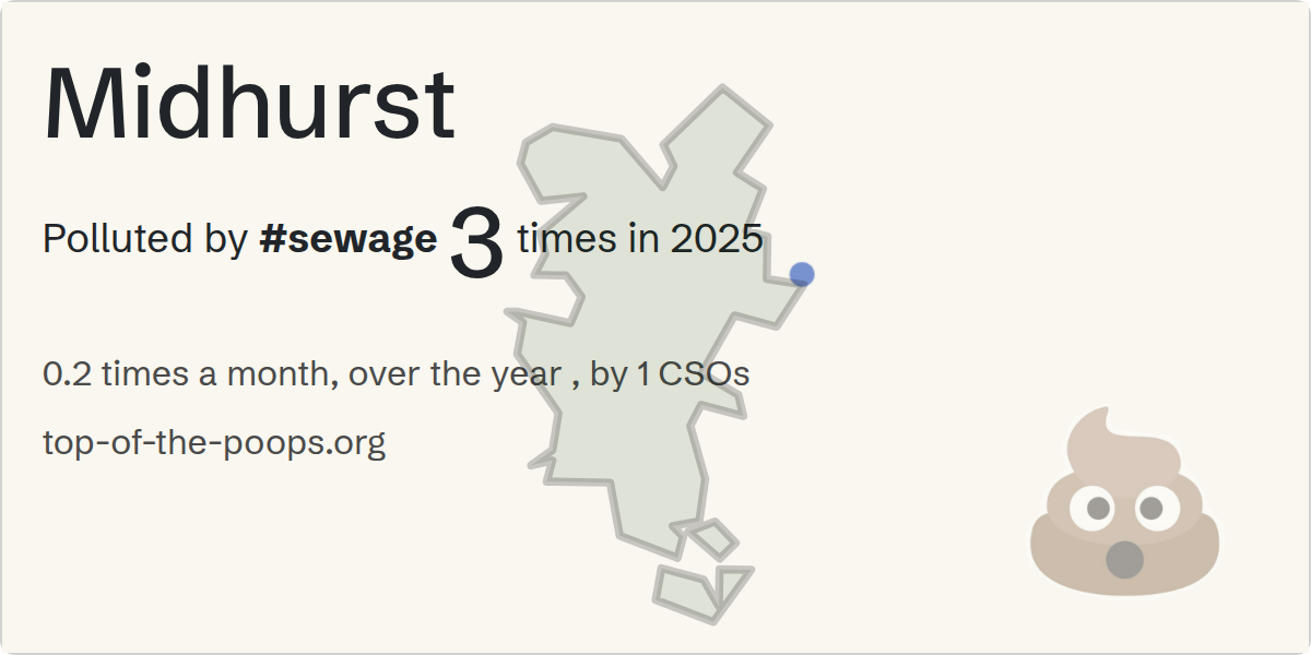 Sewage pollution map of Midhurst: 12 hours in 2025