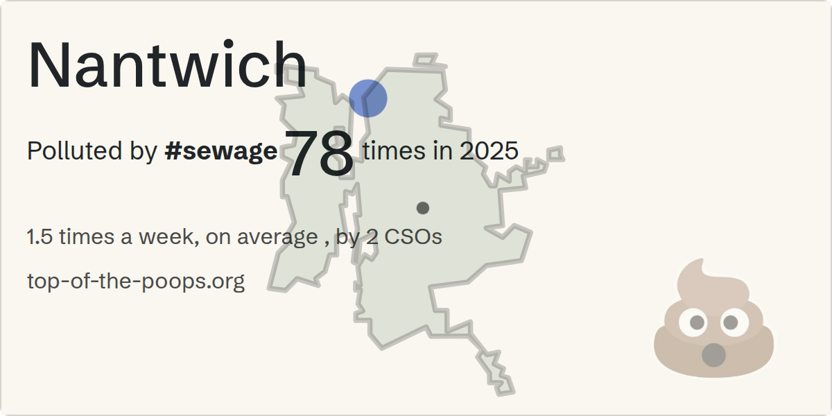 Sewage pollution map of Nantwich